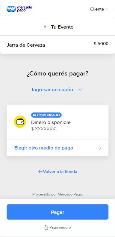 Paso 2: Cliente paga online